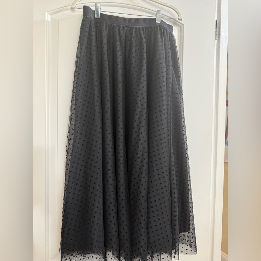 Polka Dot Maxi lace skirt